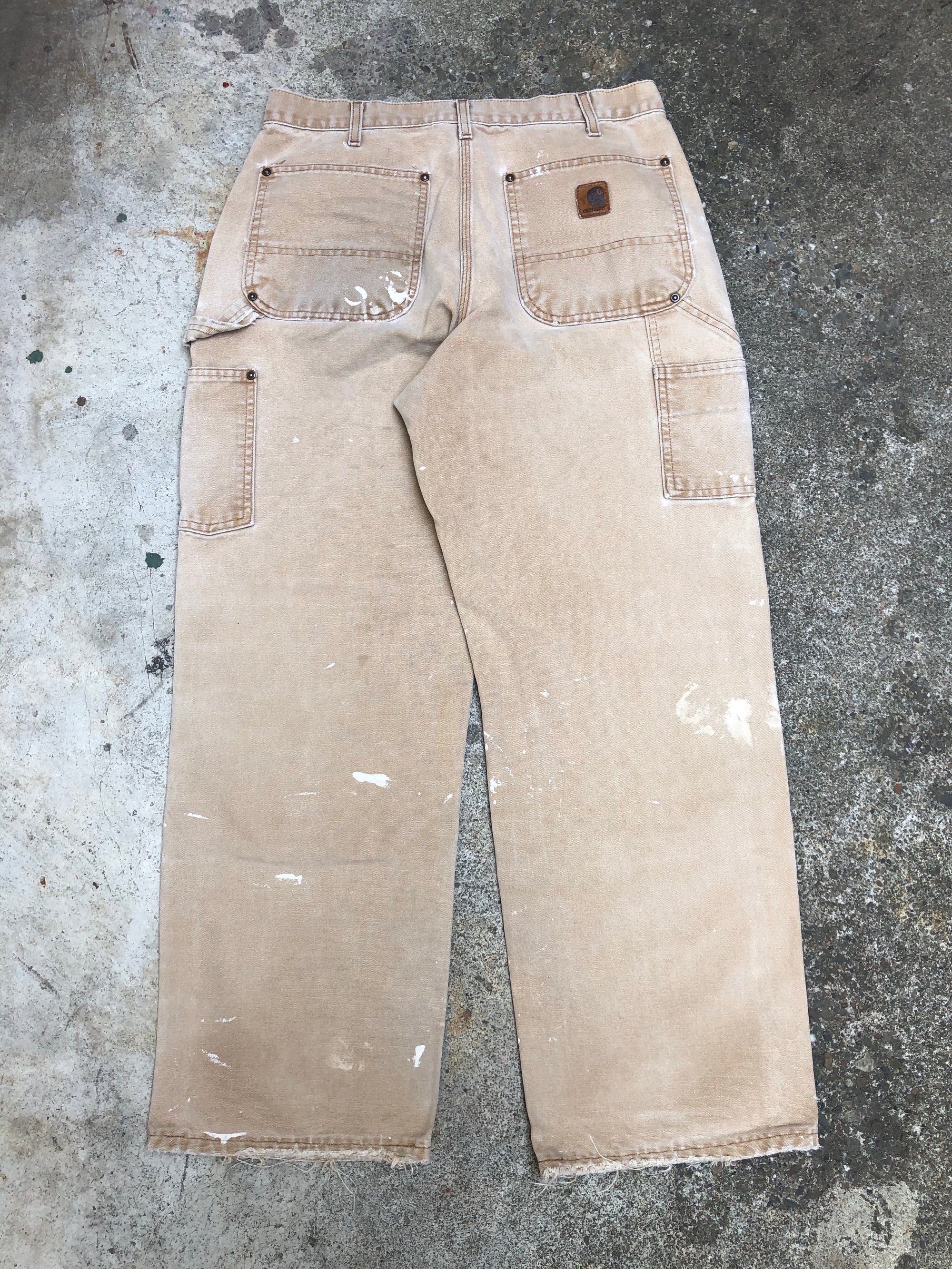 Carhartt B136 Tan Double Front Knee Work Pants (31X29)