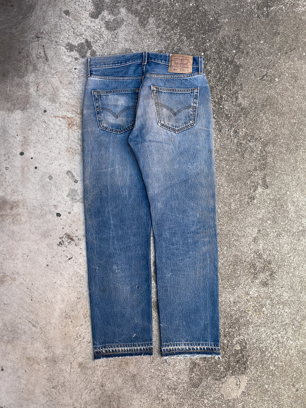 Vintage Levi’s Worn In Blue 501 Released Hem (30X30)