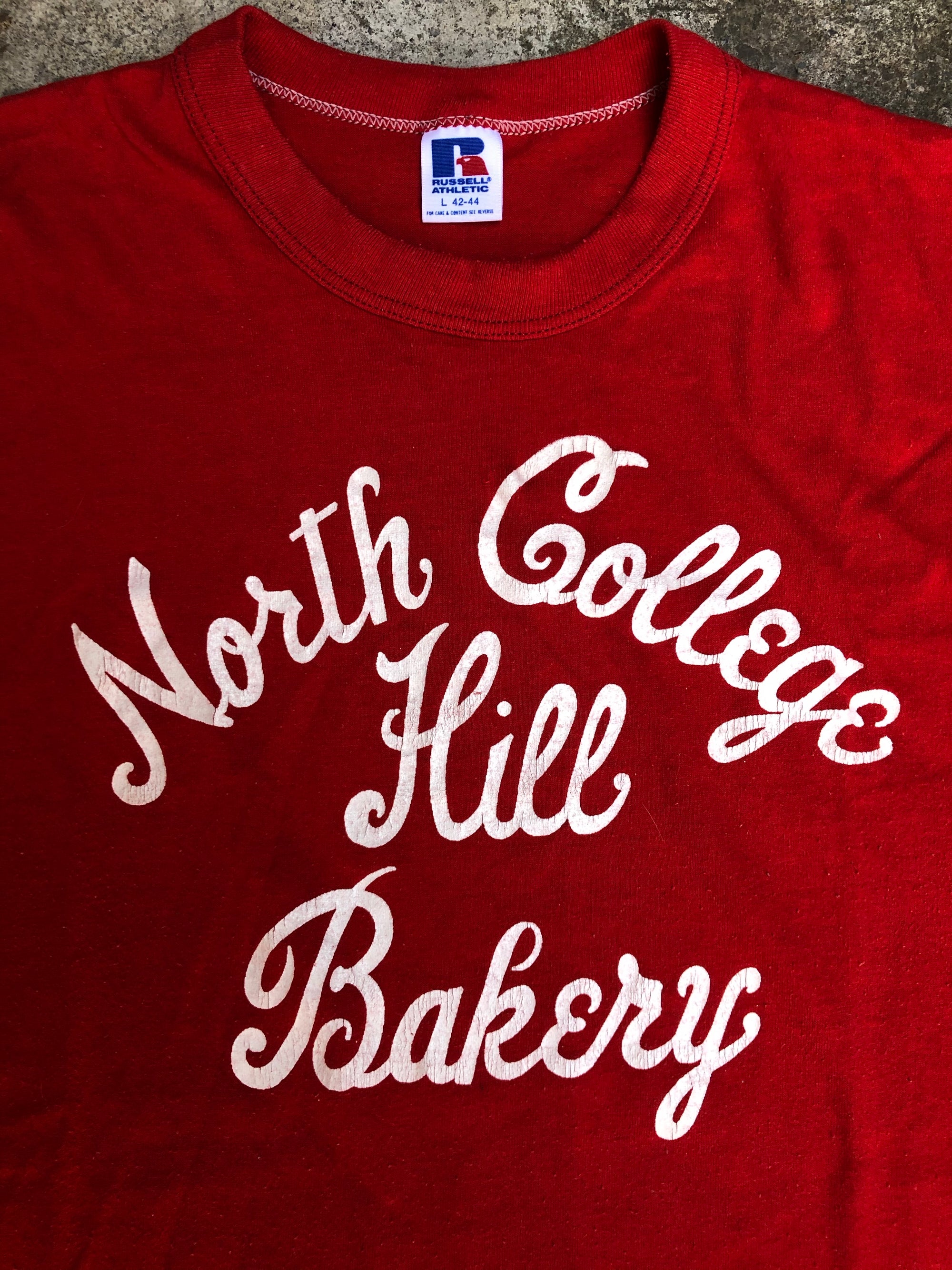 1980s Russell Red "North College Hill Bakery" Tee