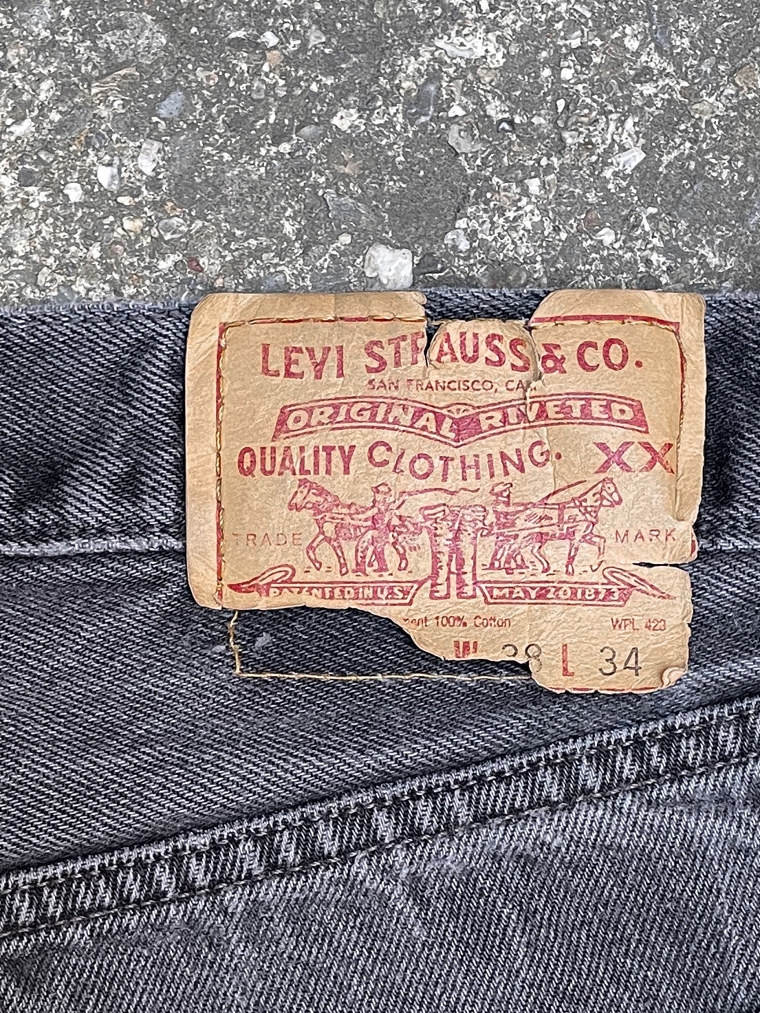 1990s Levi’s Distressed Faded Black 501 (35X32)