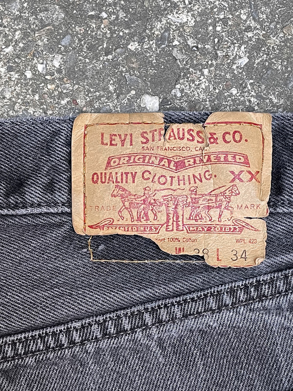 1990s Levi’s Distressed Faded Black 501 (35X32)