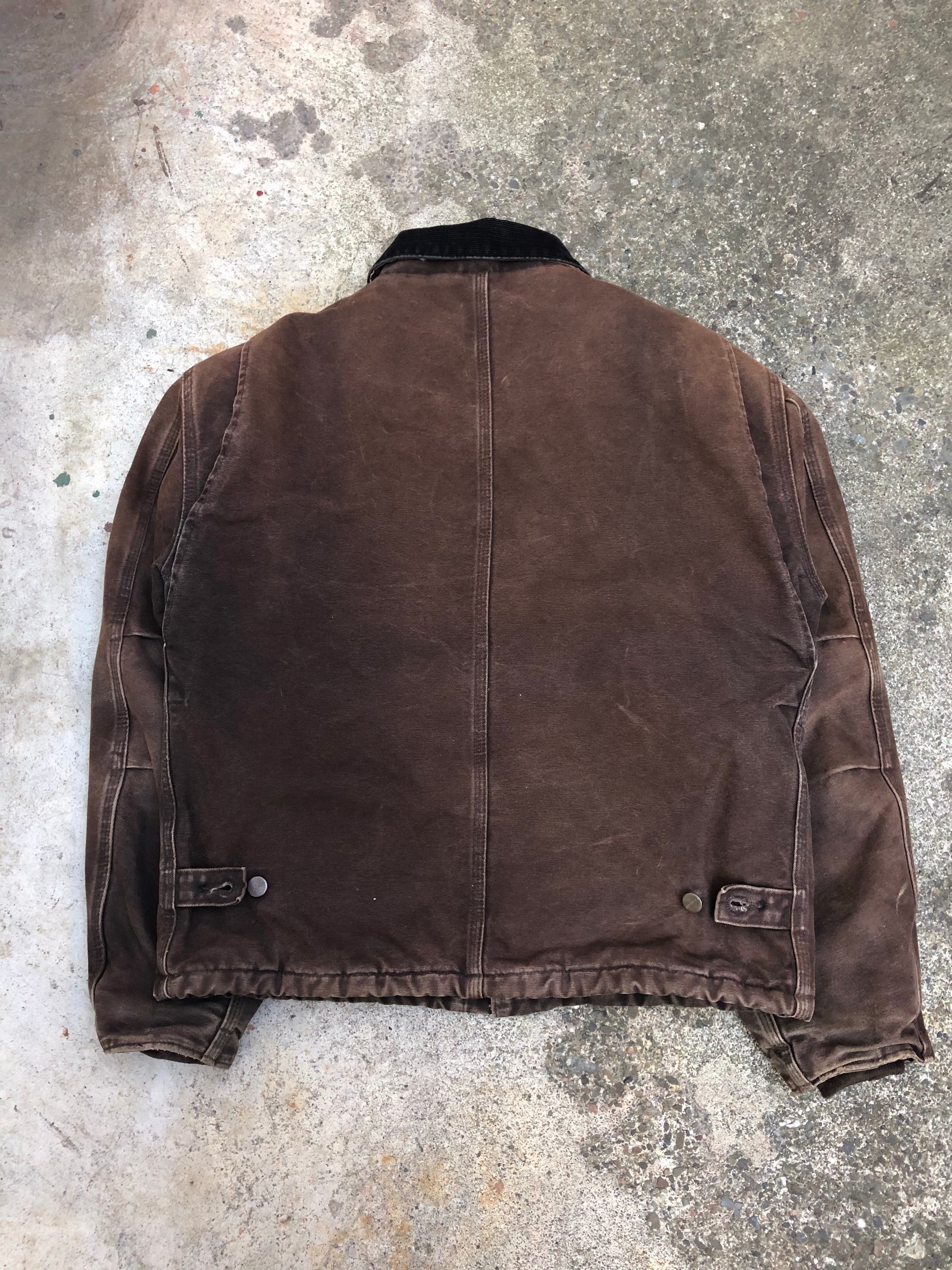 1990s Carhartt Faded Dark Brown Quilted Arctic Jacket (M)