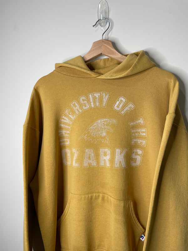 Russell “University of the Ozarks” Faded Yellow Hoodie (L)