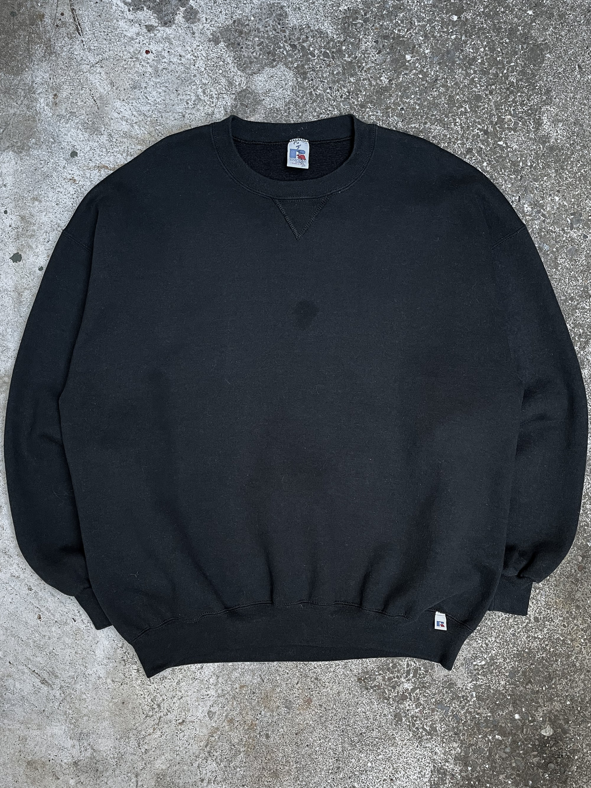 1990s Russell Faded Black Sweatshirt