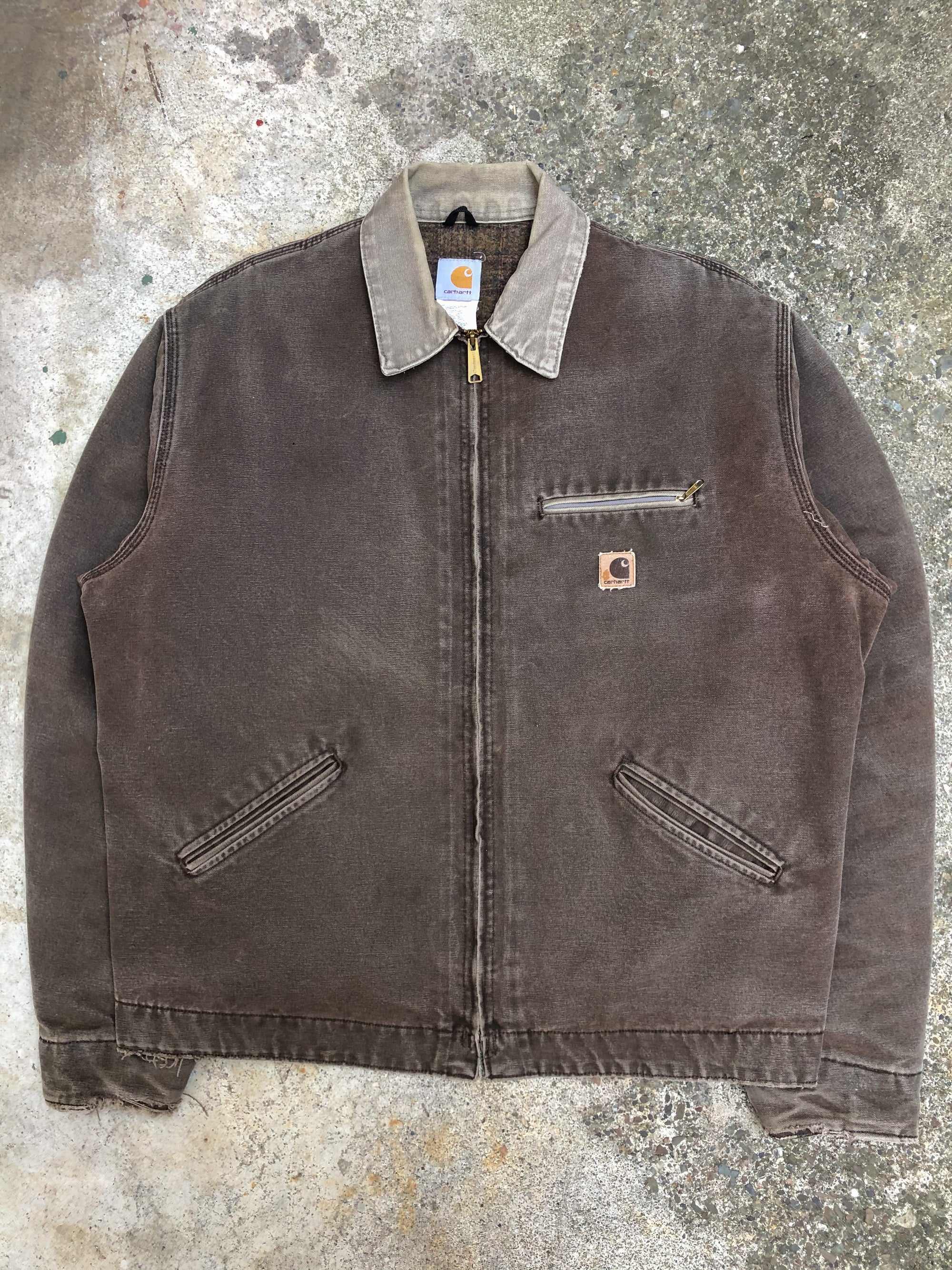 1990s Carhartt Faded Chocolate Lined Work Jacket (XL)