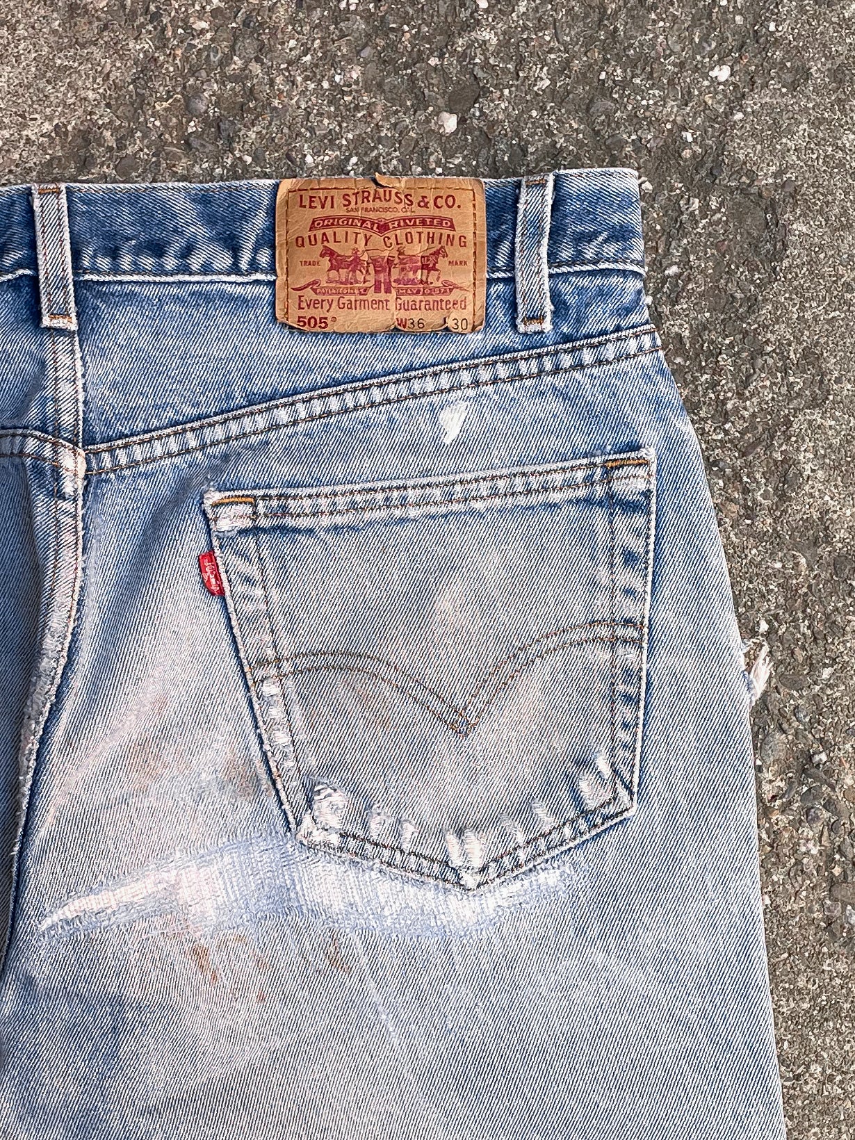 1990s Levi’s Repaired Blue 505 (36X26)