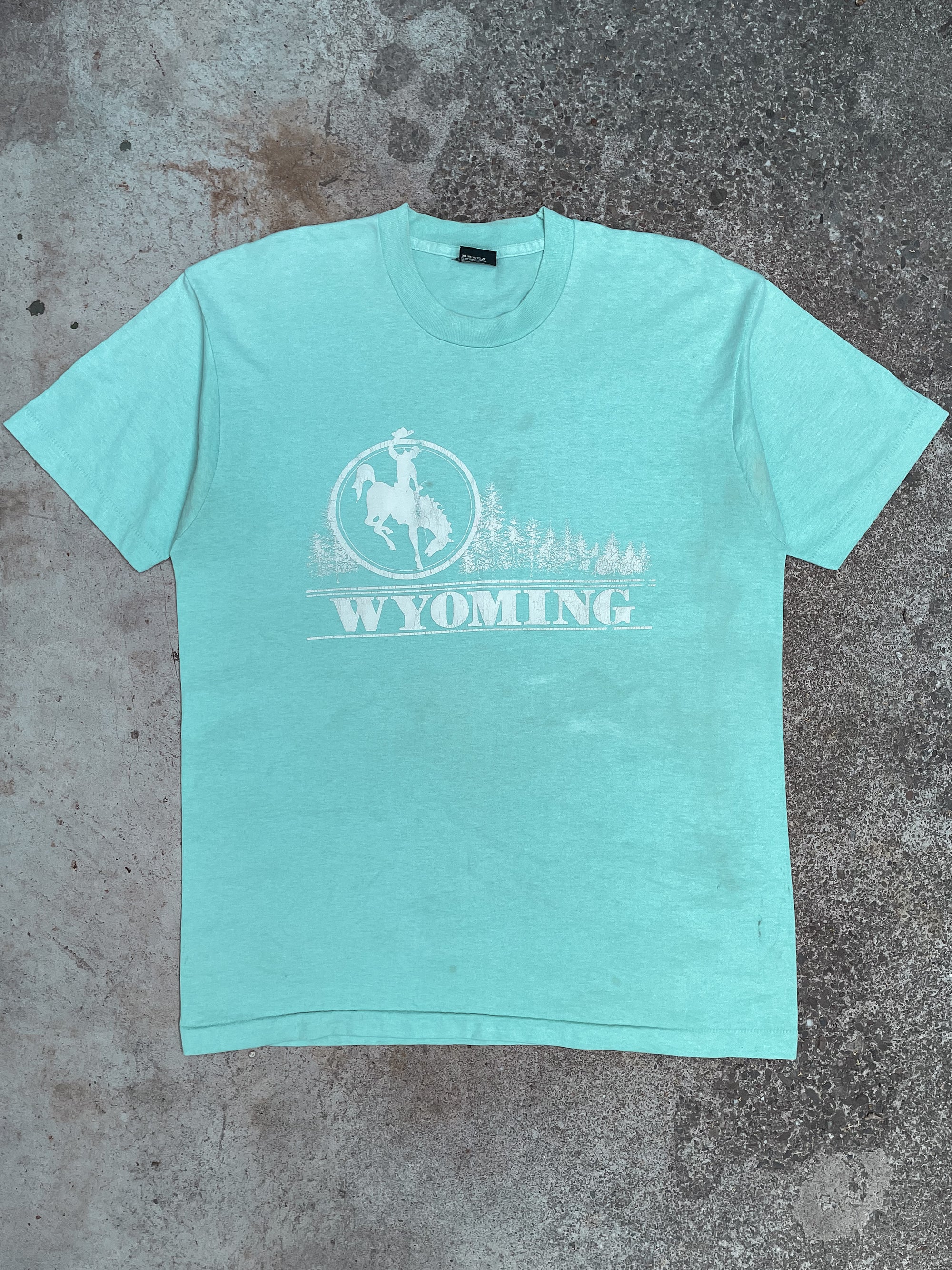 1990s “Wyoming” Mint Green Single Stitched Screen Stars Tee