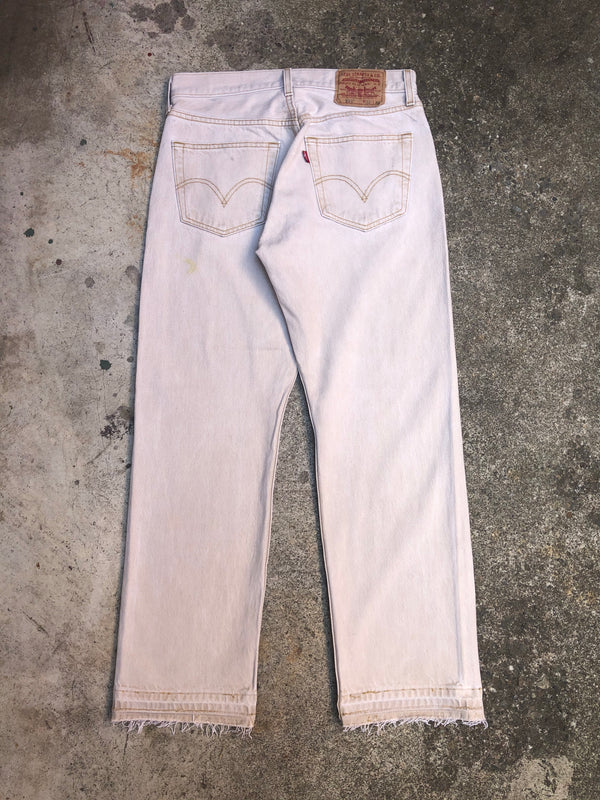 1990s Levis 501 Cream Split Released Hem (30X27)