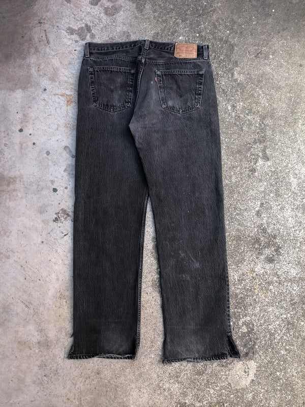 1990s Levis Faded Black 501 Split Hem (34X30)