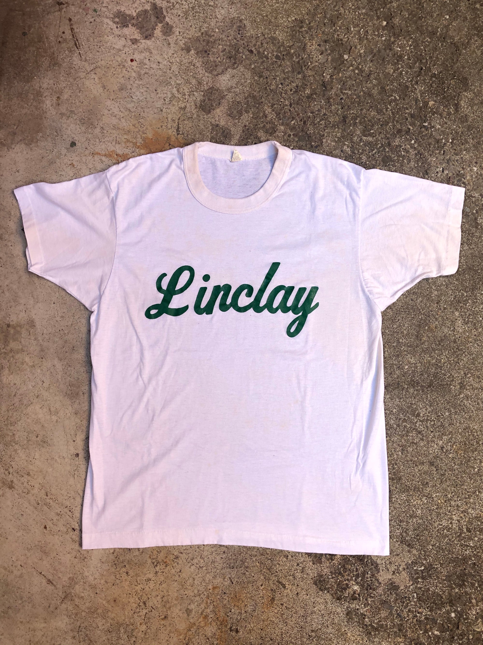 1980s White Green “Linclay” Tee