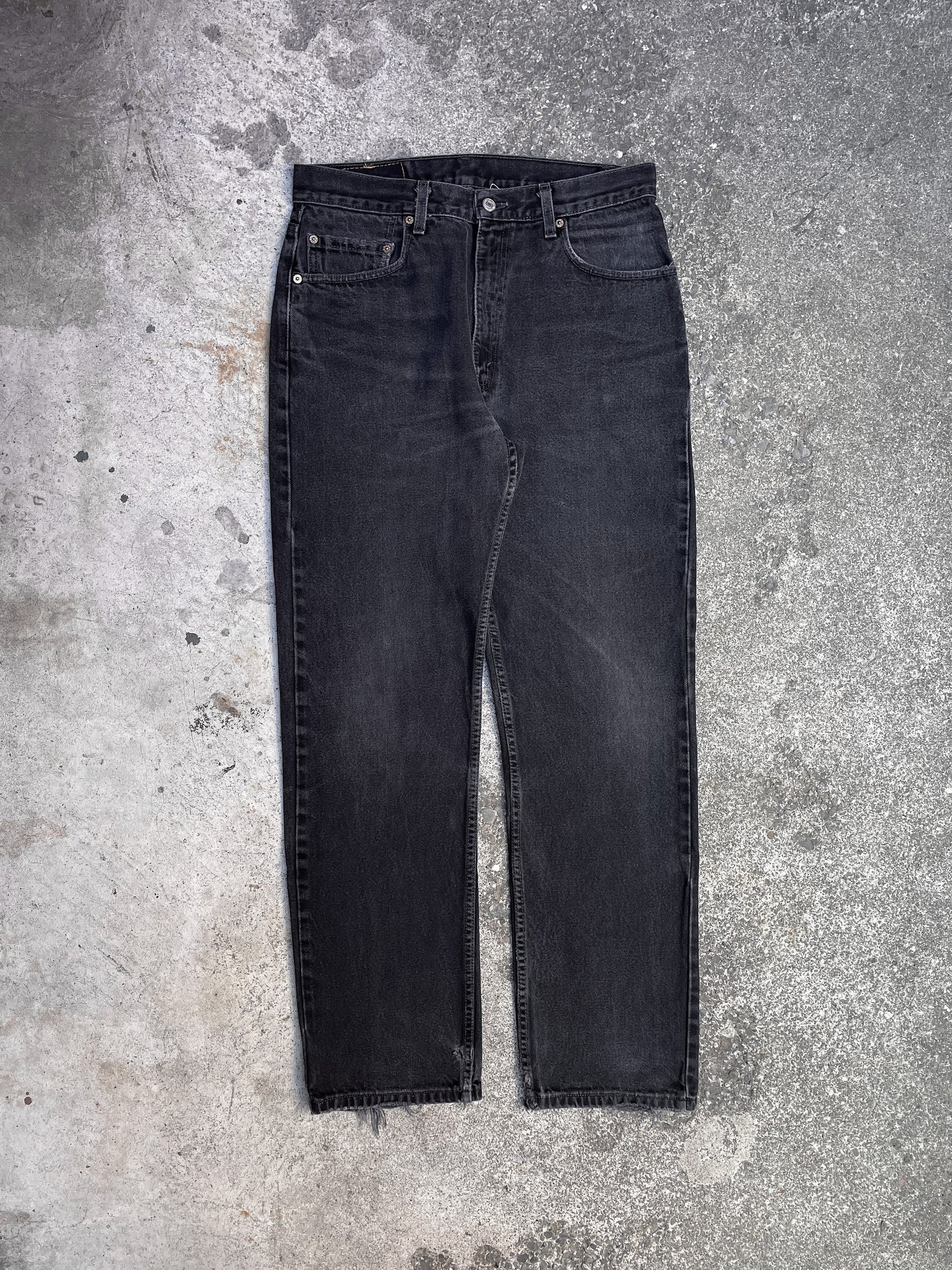 1990s Levi’s Faded Black 505 Heel Bite (31X30)