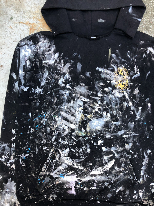 1990s Faded Black Painted “Painters Union” Hoodie