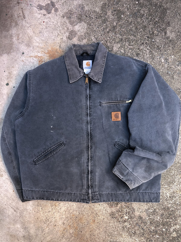 1990s Carhartt Faded Petrol Blue Lined Work Jacket (XL)