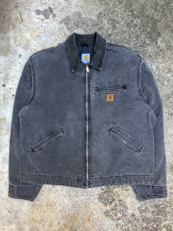 1990s Carhartt Faded Petrol Blue Lined Work Jacket (XL)