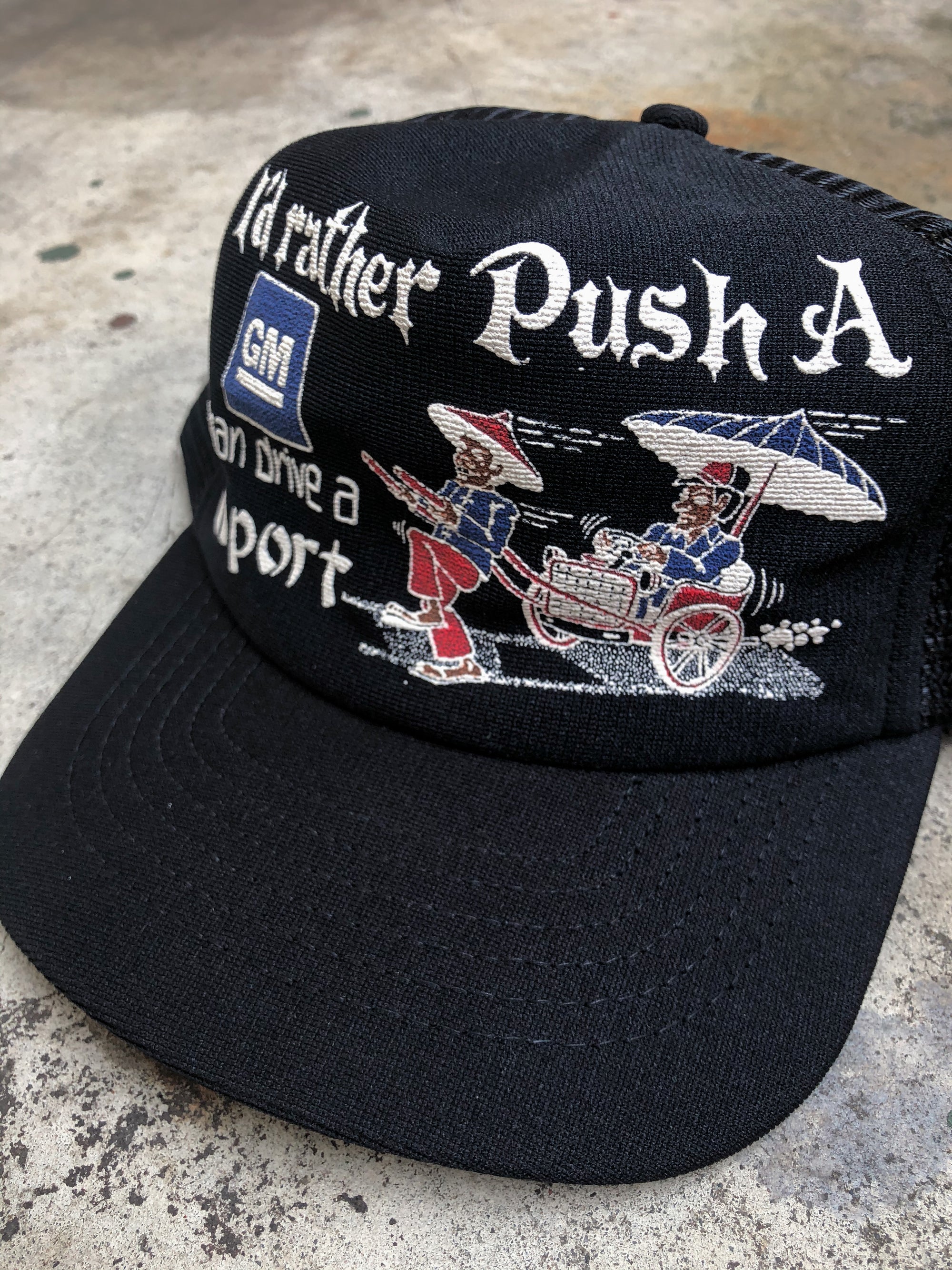 1980s Black “Drive A Import” Trucker Hat