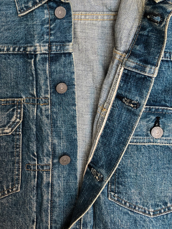 1990s Japanese Selvedge Levis Faded Blue 71507 Denim Jacket