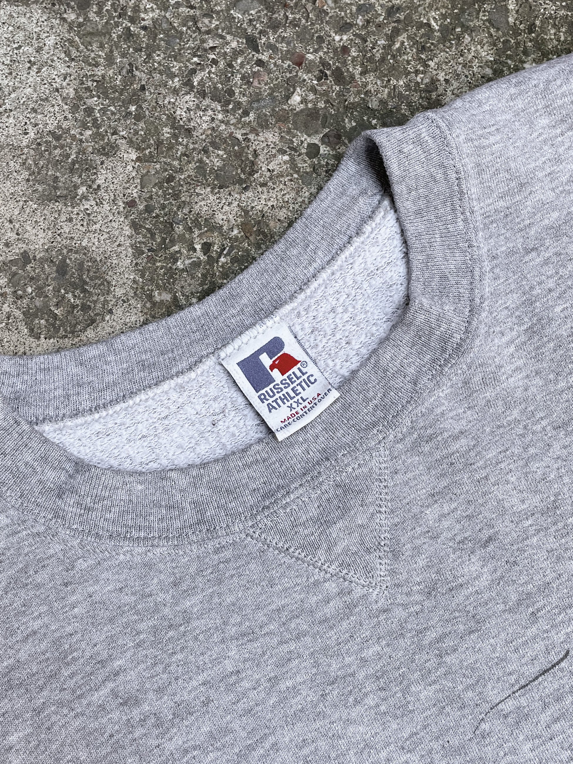 1990s Russell Heather Grey Blank Sweatshirt