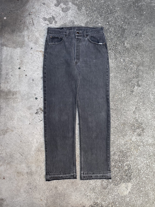 1990s Levi’s Faded Grey 501 Released Hem (32X29)