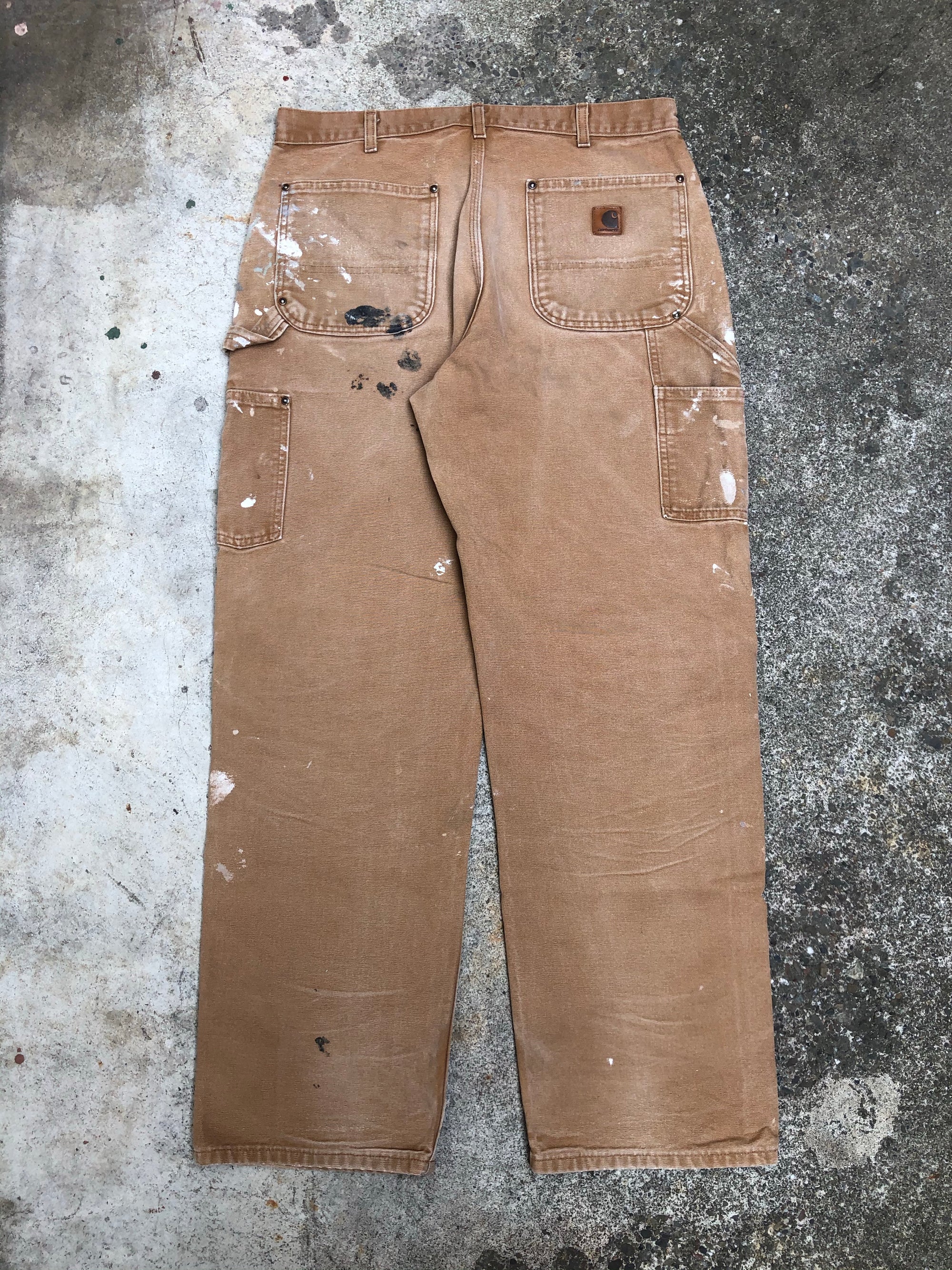 Carhartt B136 Tan Double Front Knee Work Pants (34X31)