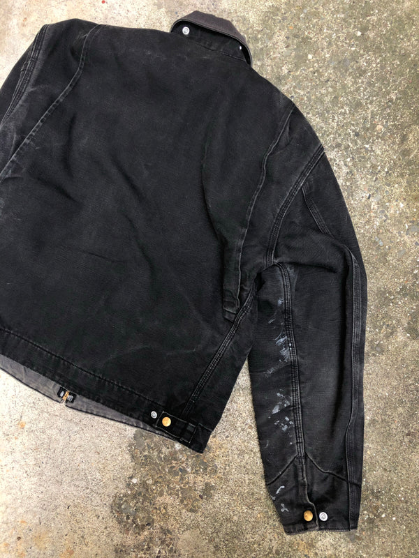 1990s Carhartt Faded Black Lined Work Jacket (S/M)