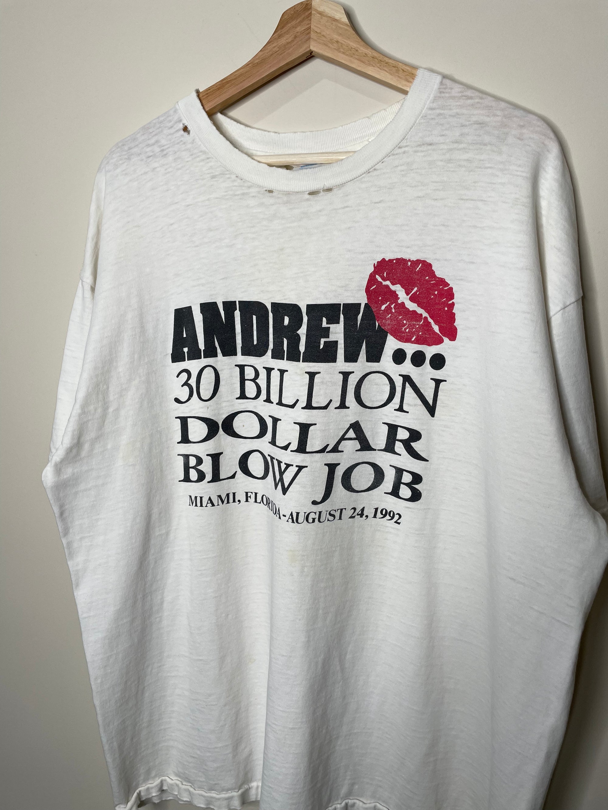 1990s “Andrew…” Thrashed Single Stitched Hanes Beefy Tee