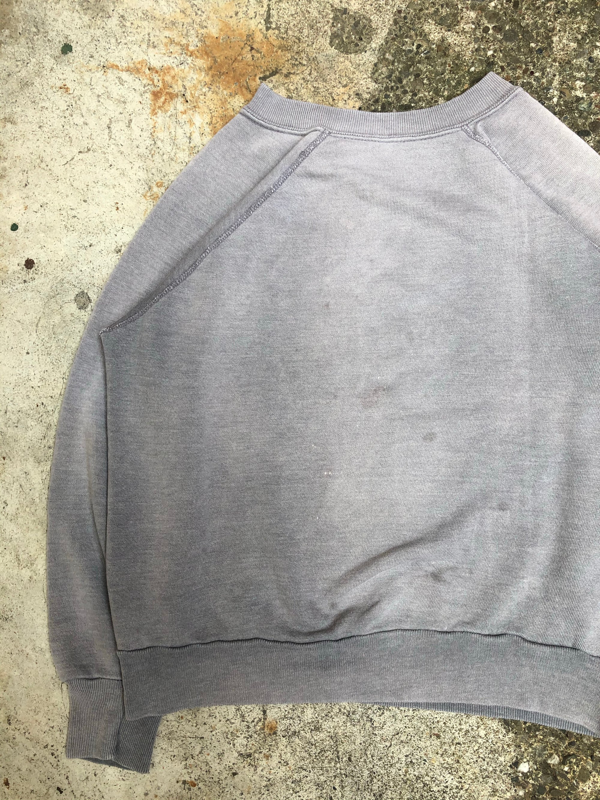 1980s Sun Faded Grey Blank Raglan Sweatshirt