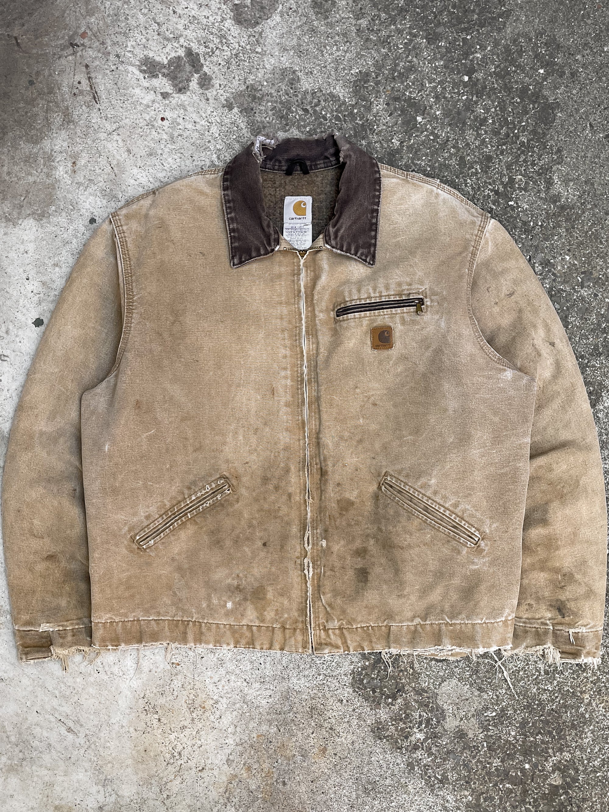 Vintage Carhartt Faded Camel Lined Work Jacket (XL)