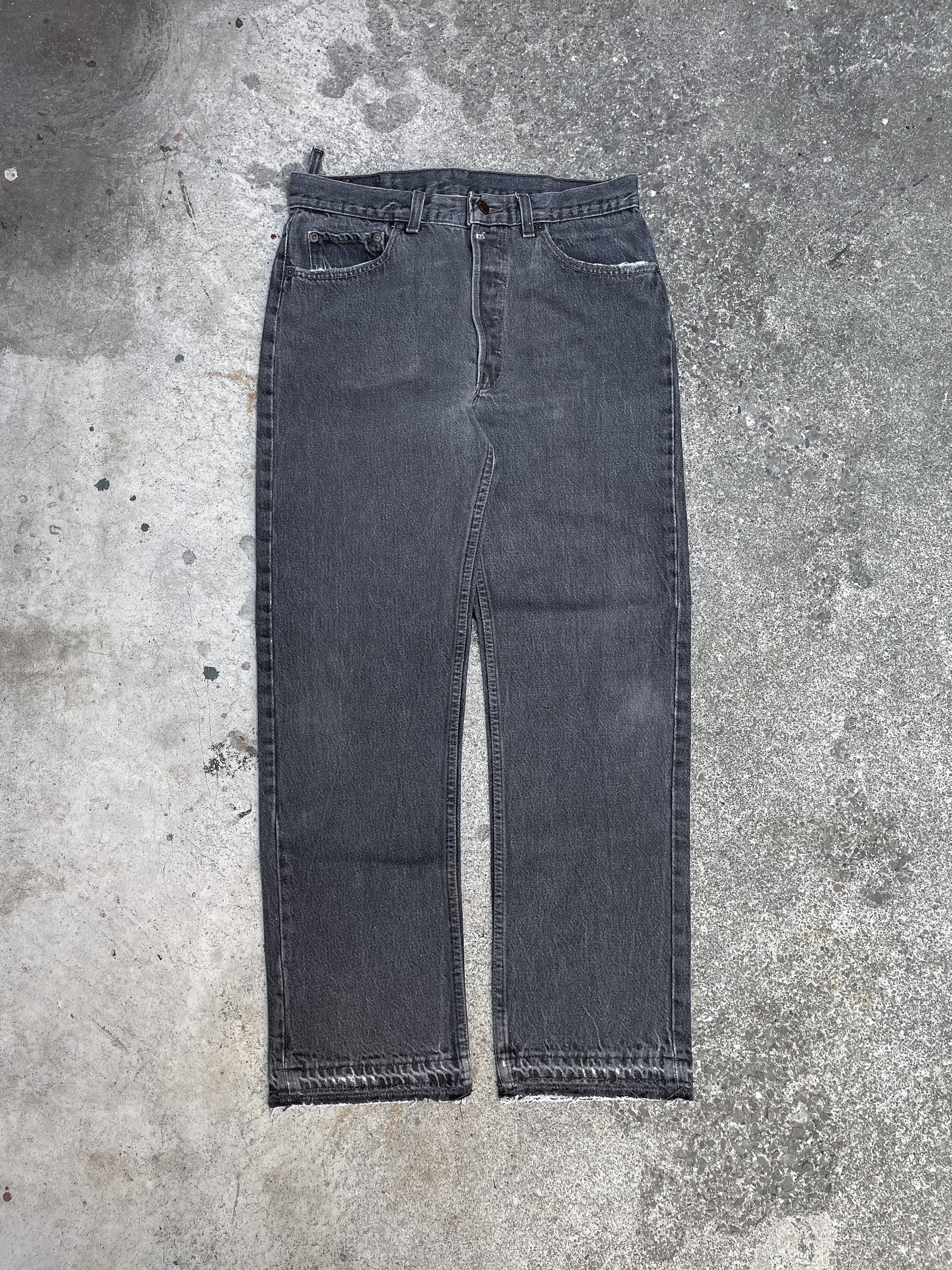 1980s/90s Levis Faded Grey 501 Released Hem (31X29)