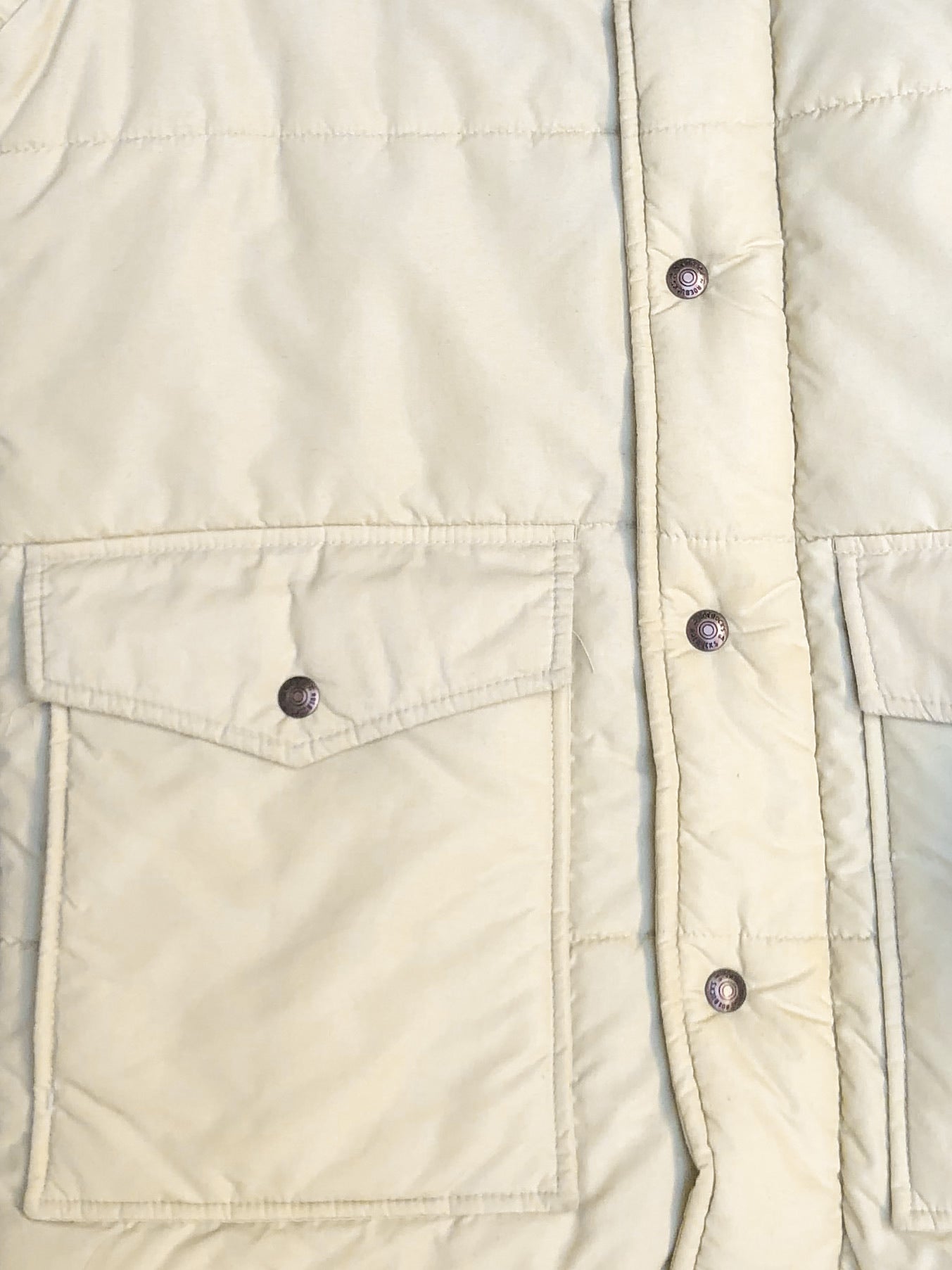 1970s Ivory Pine Green Western Puffer Jacket