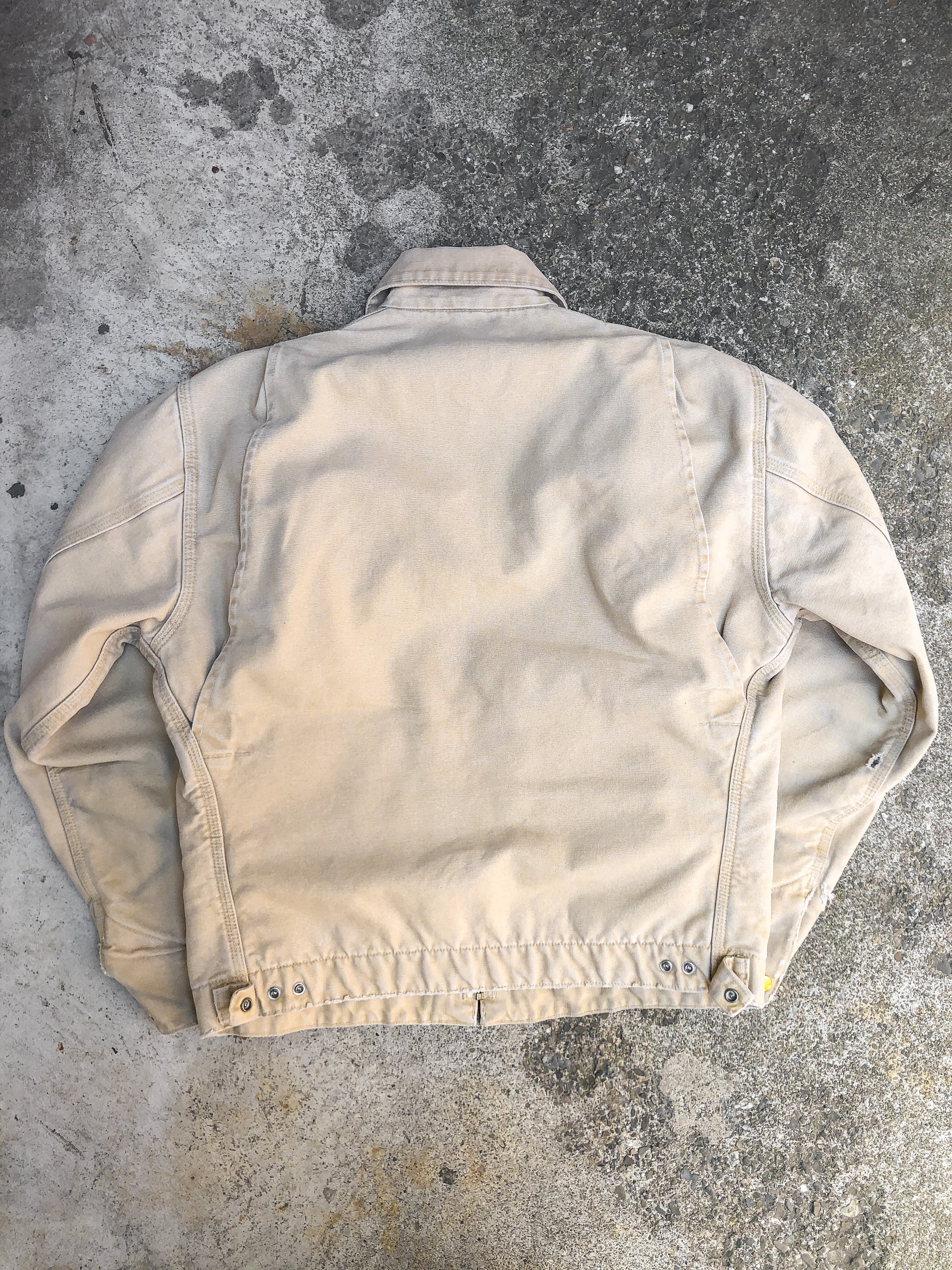 1990s Carhartt Faded Cream Lined Work Jacket (M)