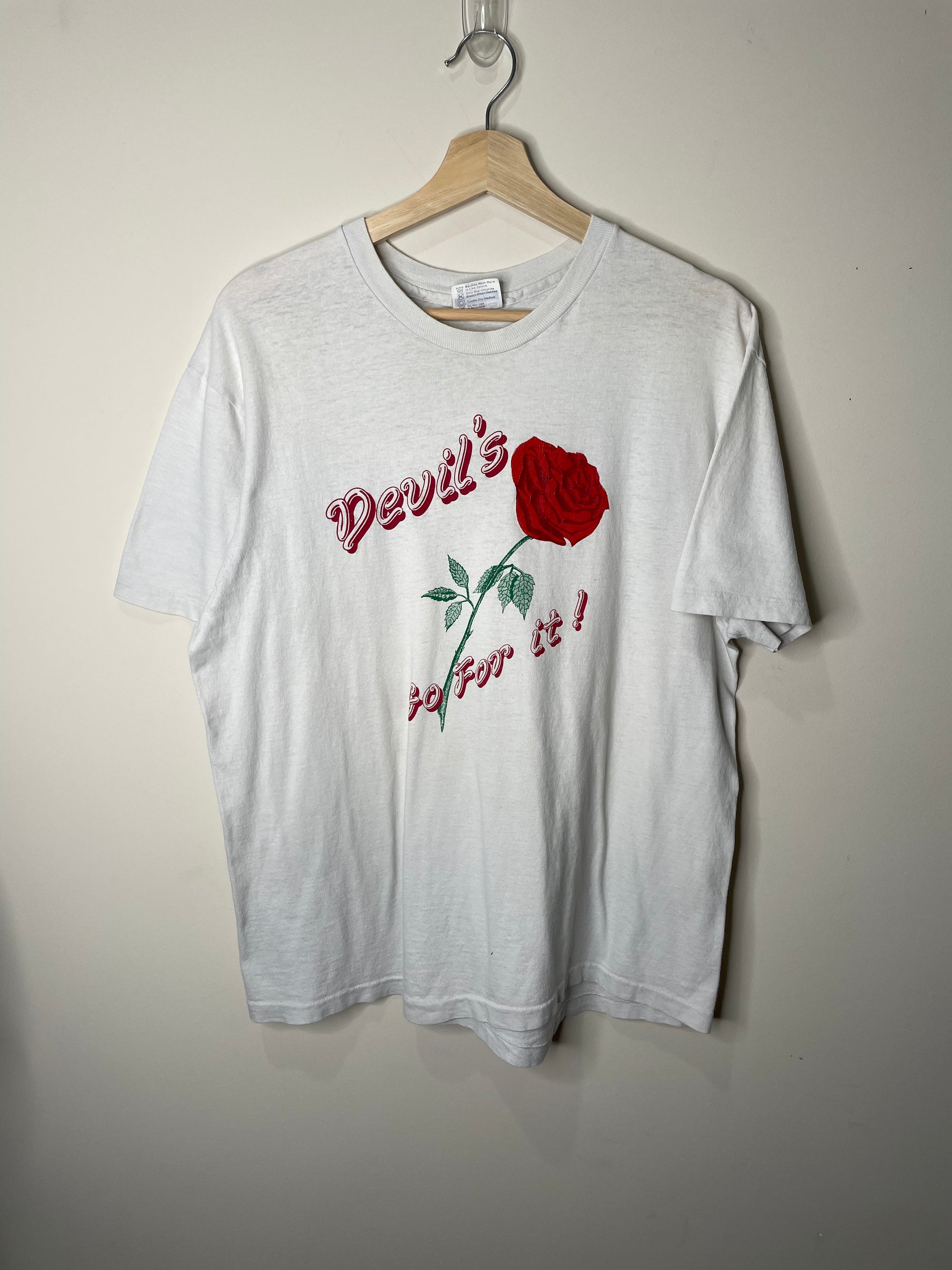 1980s “Devil’s Go For It” Single Stitched Tee (M/L)