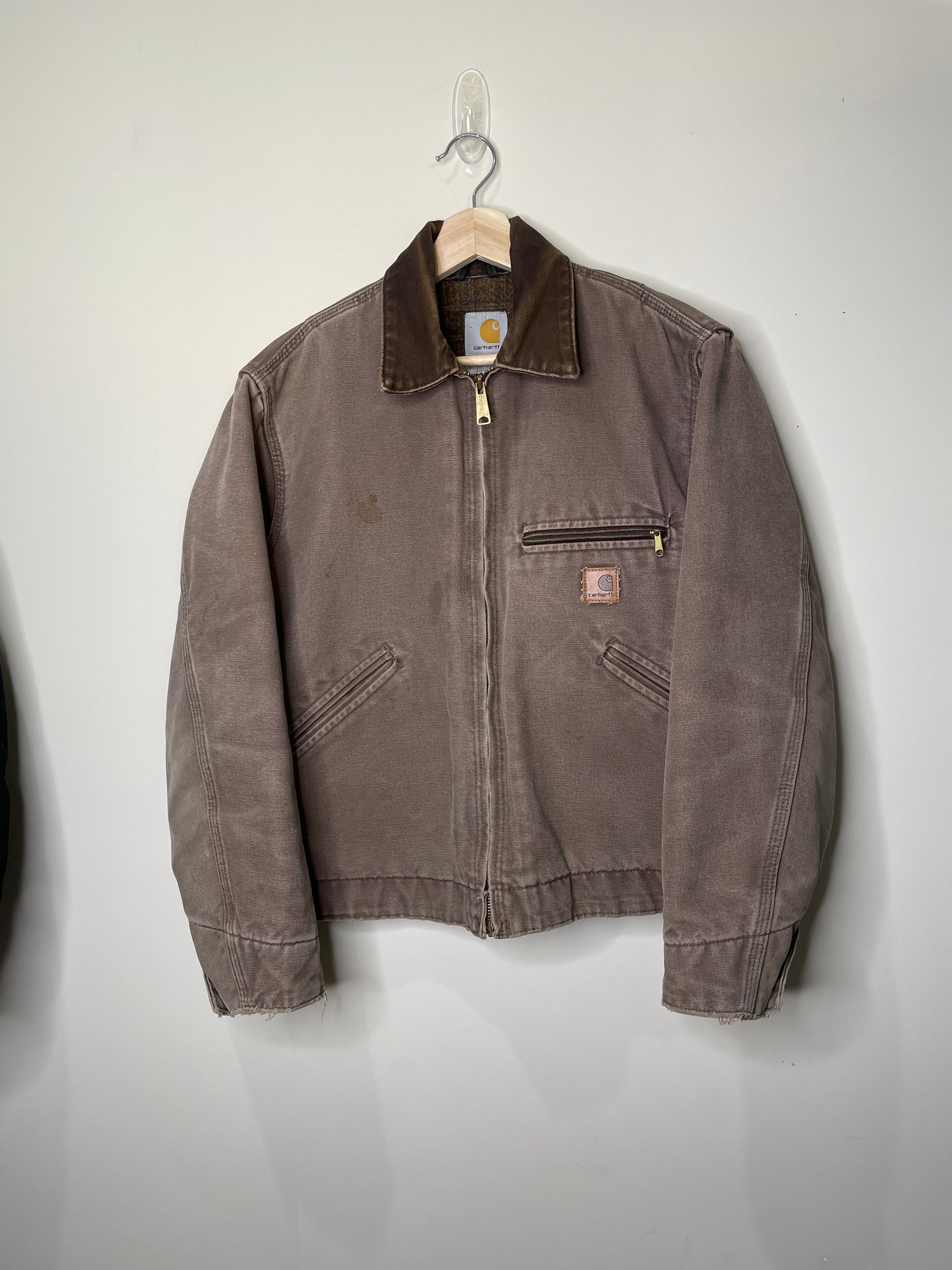 Carhartt Faded Firewood Brown Lined Work Jacket (S)