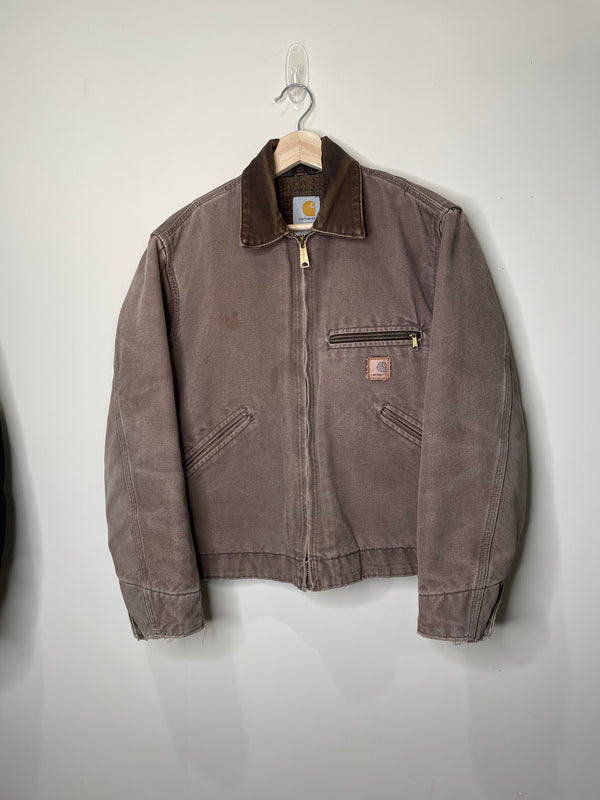 Carhartt Faded Firewood Brown Lined Work Jacket (S)