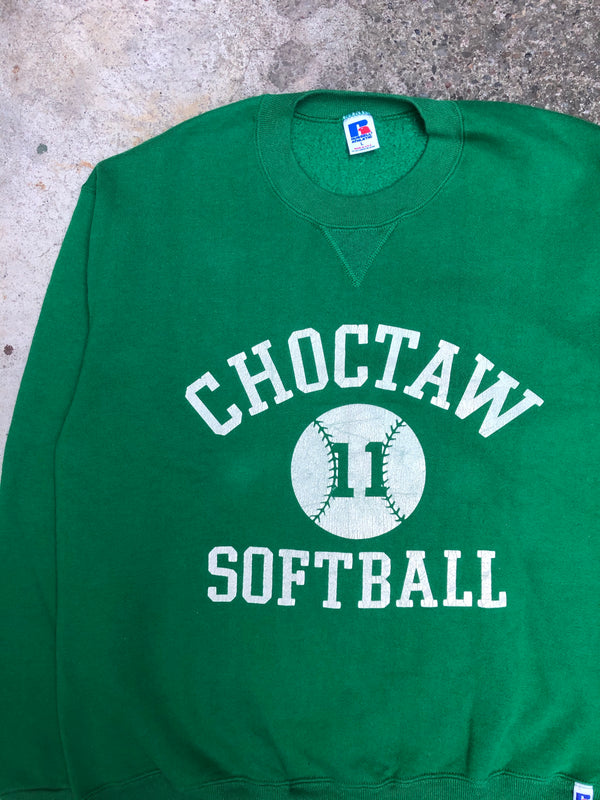 1980s Russell “Choctaw Softball” Green Sweatshirt