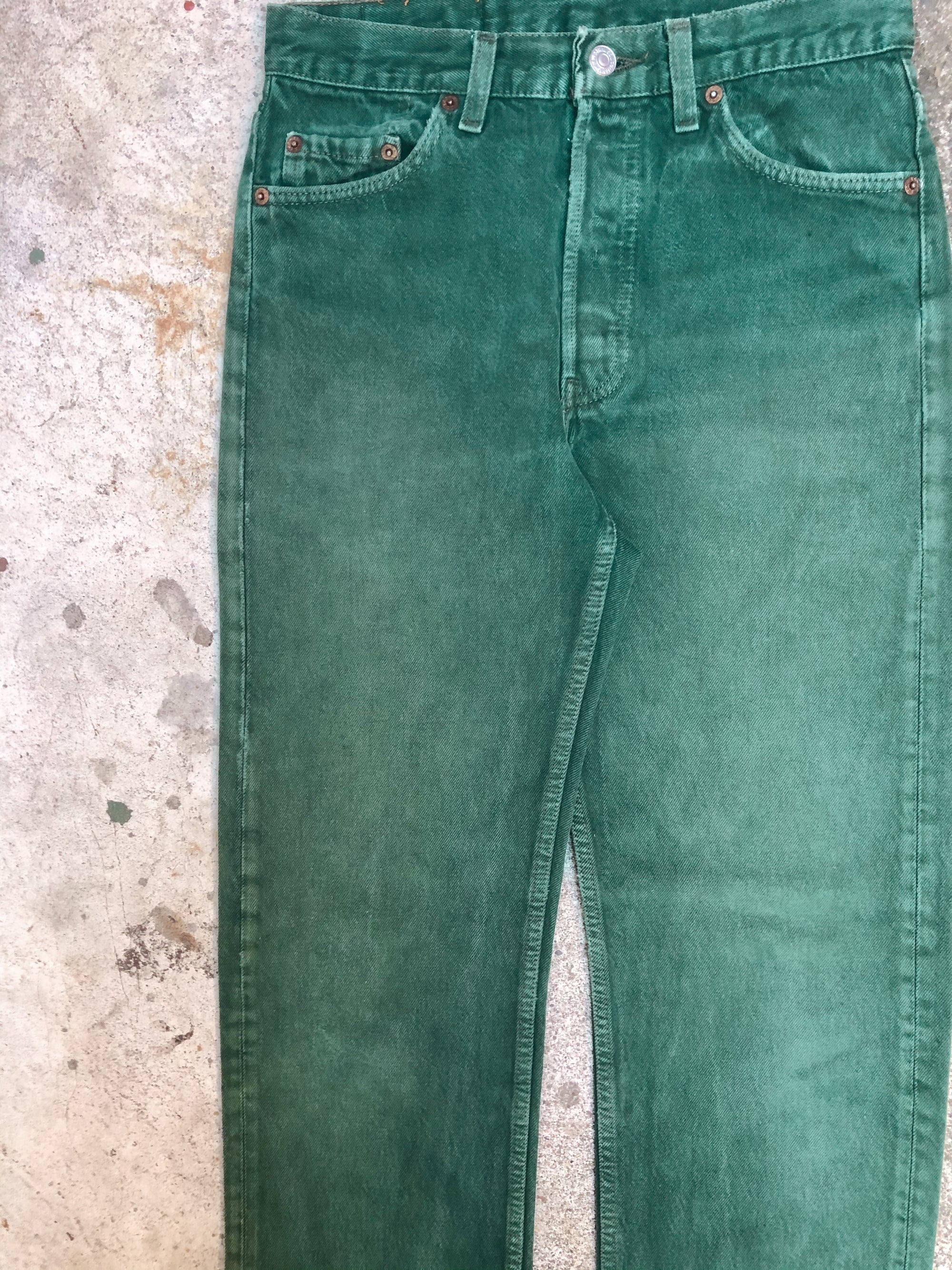 1990s Levis Faded Sea Green 501 (28X30)