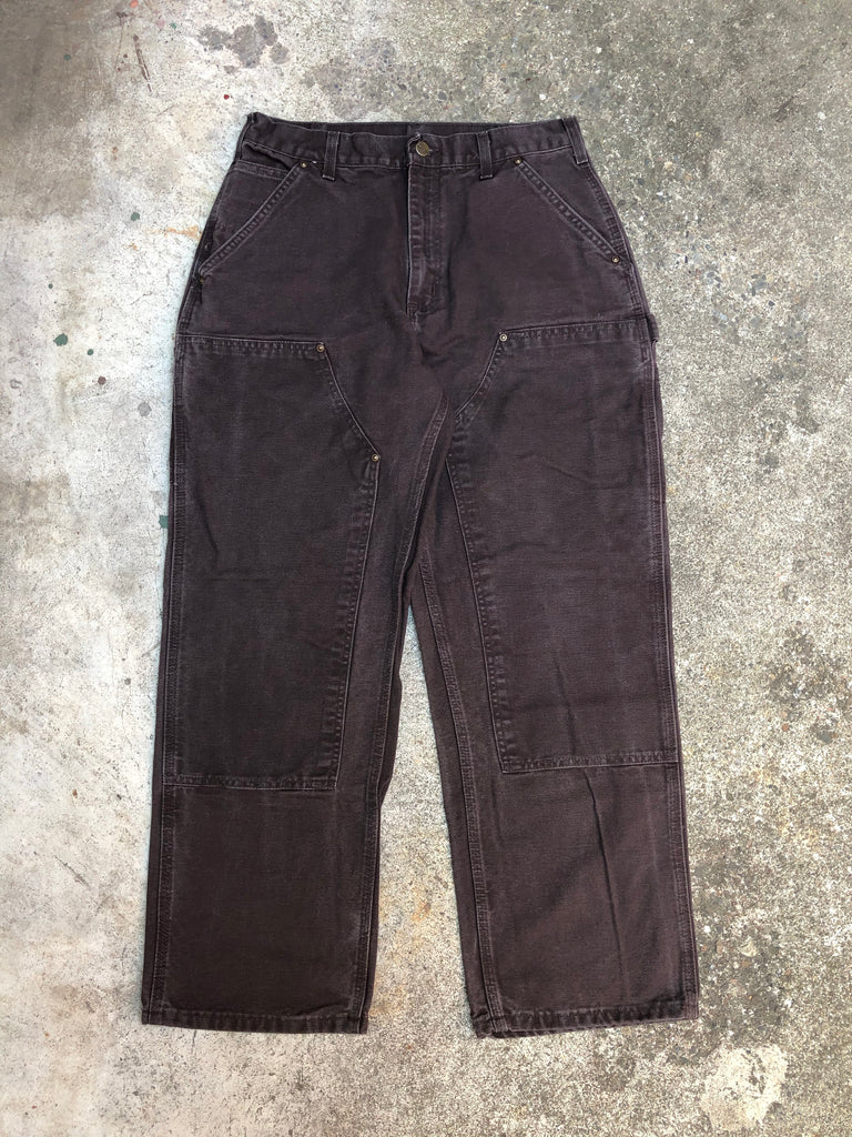 Carhartt B136 Dark Brown Double Front Knee Work Pants (31X29