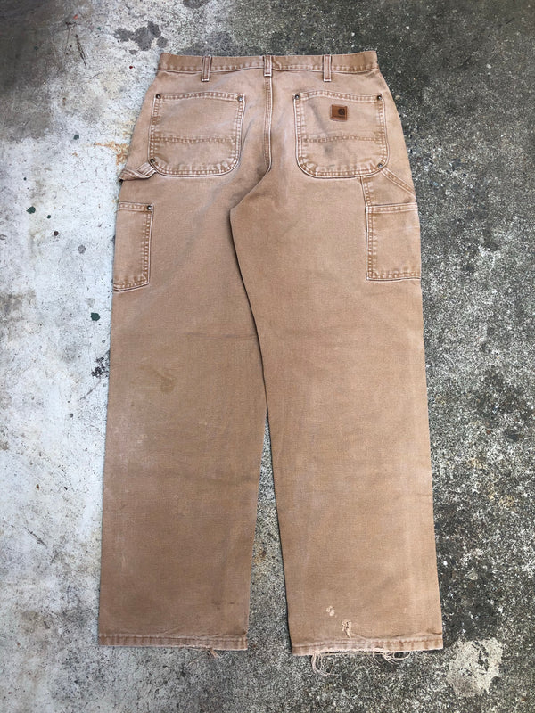 Carhartt B136 Tan Double Front Knee Work Pants (33X31)