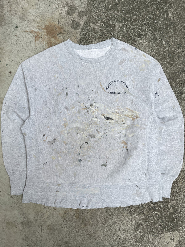 1990s Distressed Painted “O’Brien & McKenney Contracting” Sweatshirt