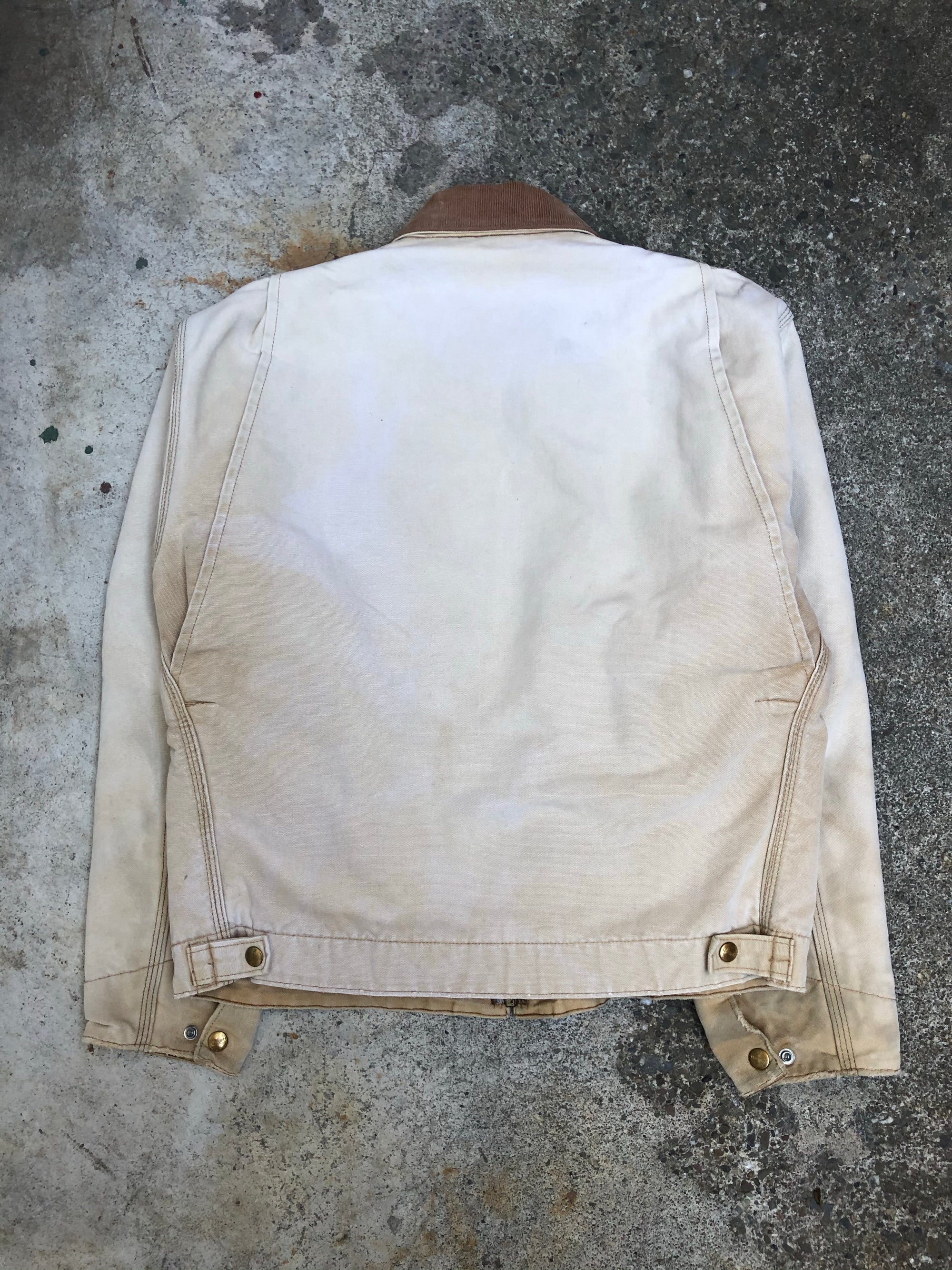 1990s Carhartt Sun Faded Tan Lined Work Jacket (M)