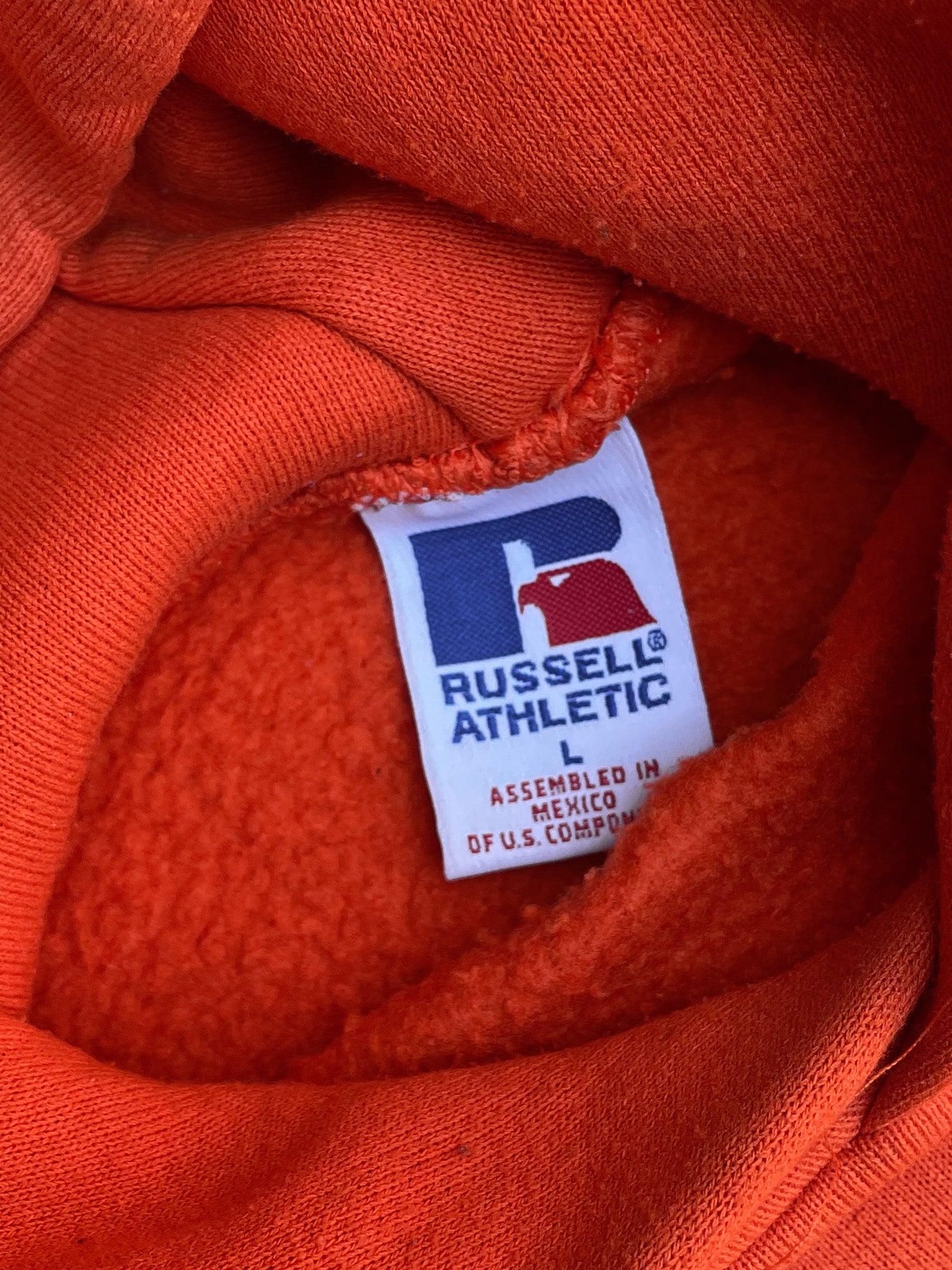 Vintage Russell Orange Blank Hoodie (L)