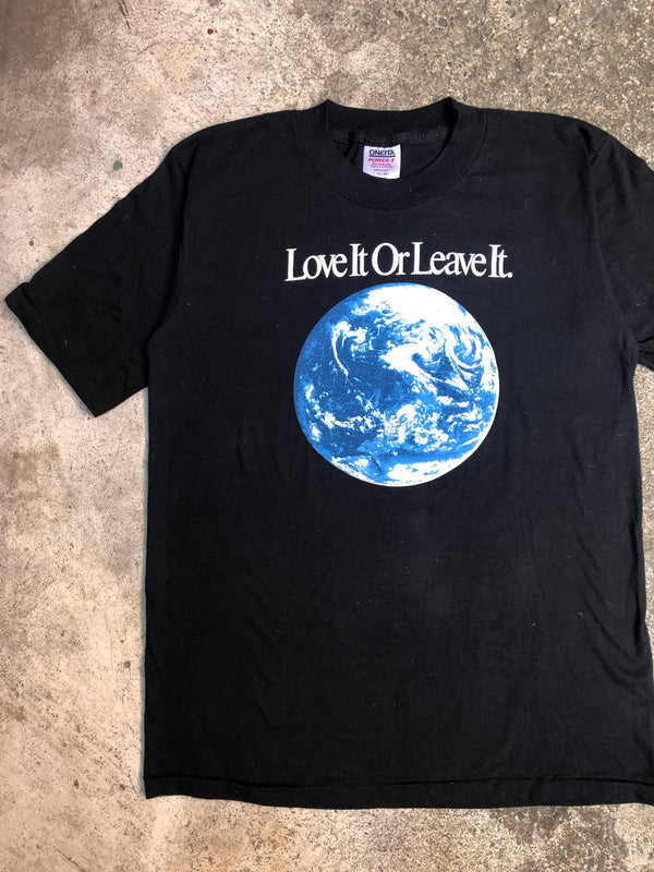 1990s Black “Love It Or Leave It” Earth Tee