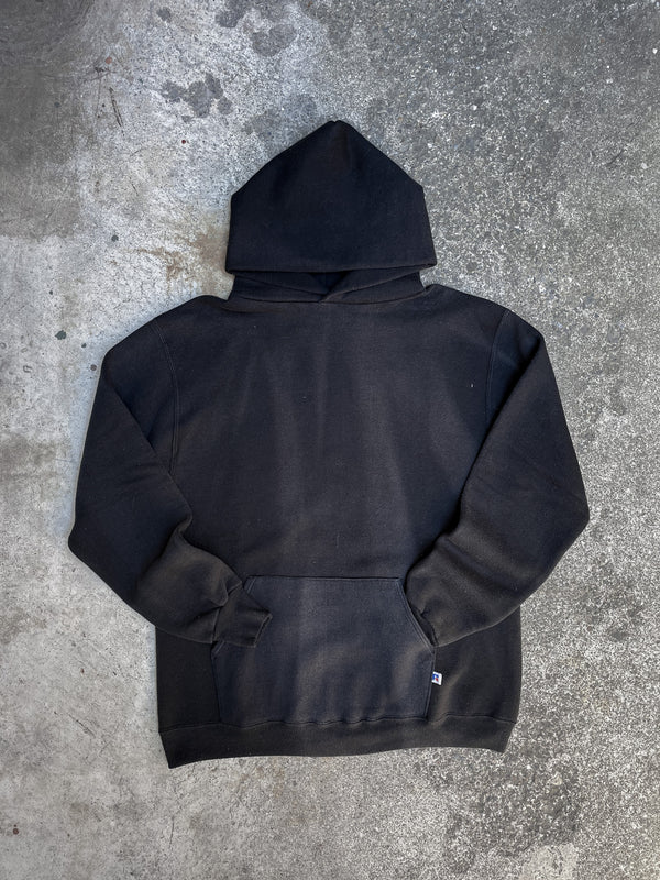 1980s Russell Sun Faded Black Blank Hoodie