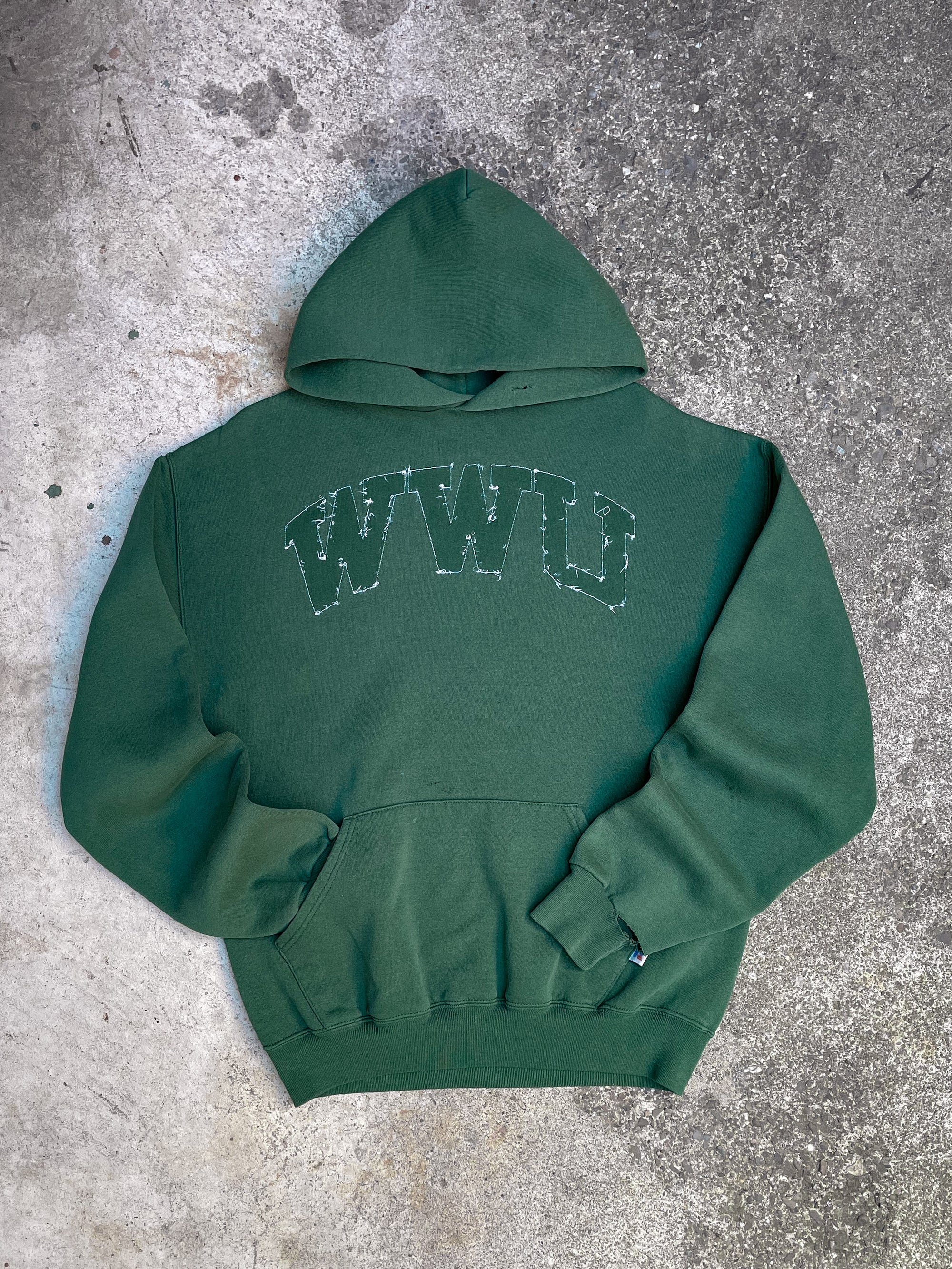 Vintage Russell Faded Green “WWU” Hoodie