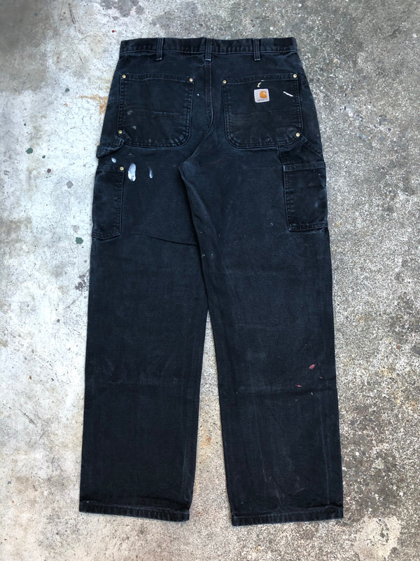 Carhartt B01 Black Double Front Knee Work Pants (31X29)