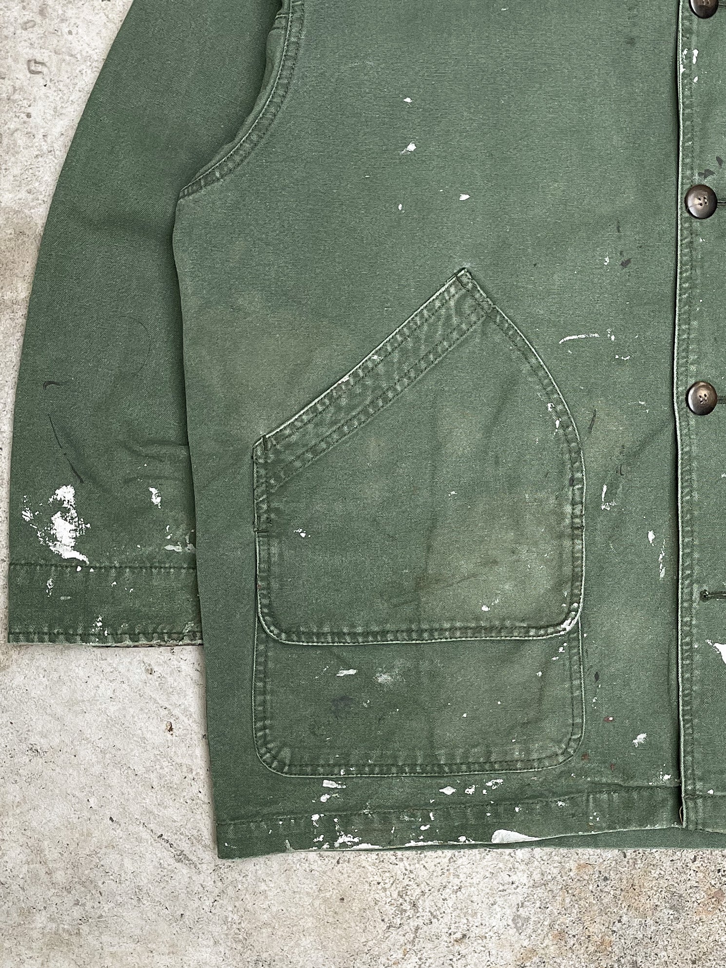 Vintage Painted Faded Green Hunting Jacket (XL)