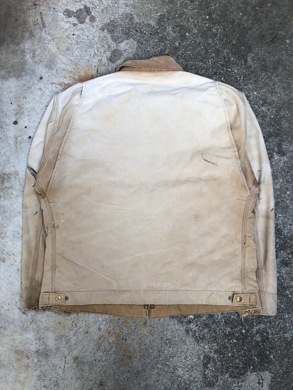 1990s Carhartt Sun Faded Tan Quilted Work Jacket (XL/XXL)