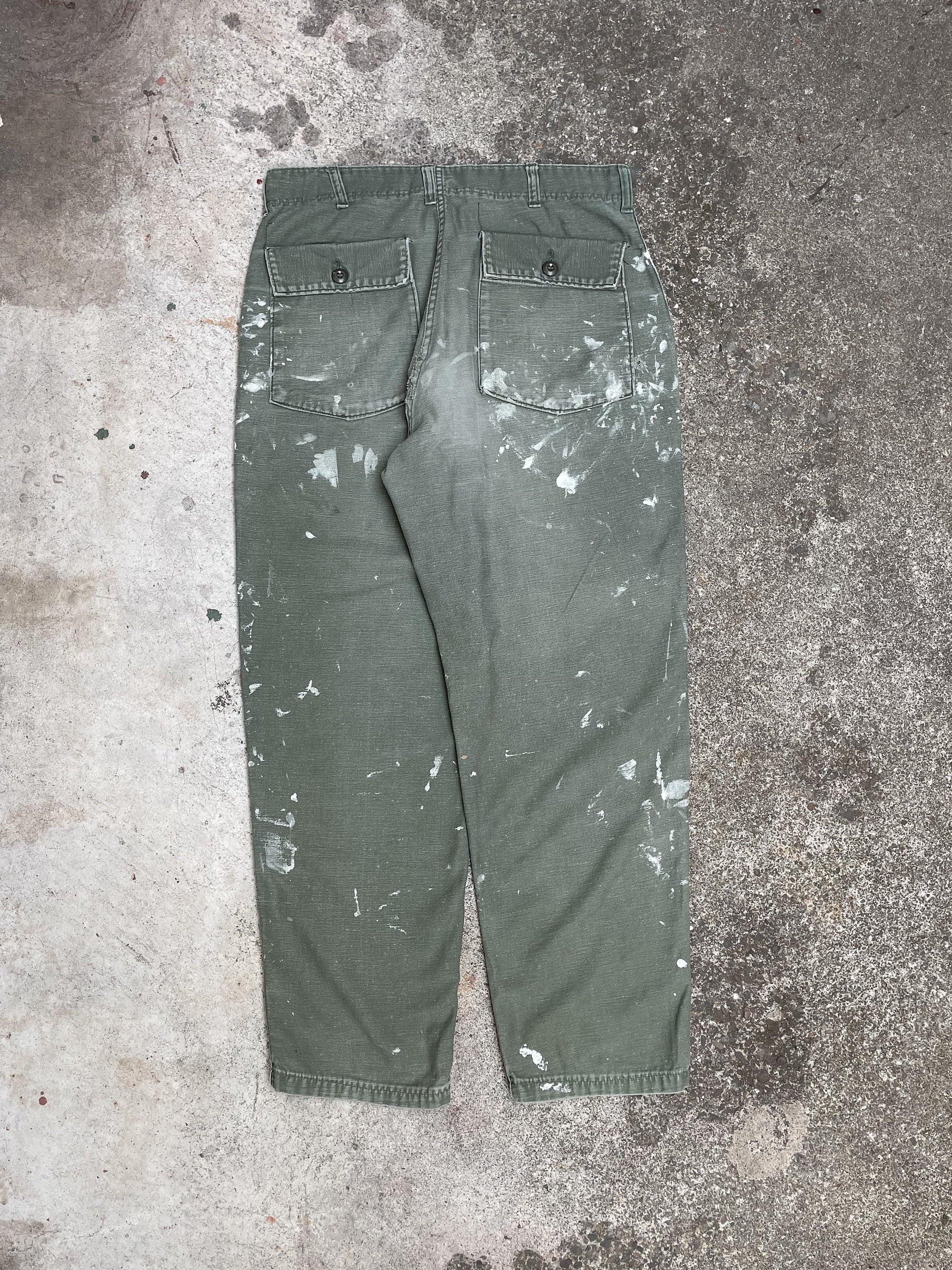 1960s Painted Faded OG-107 Military Pants (32X28)