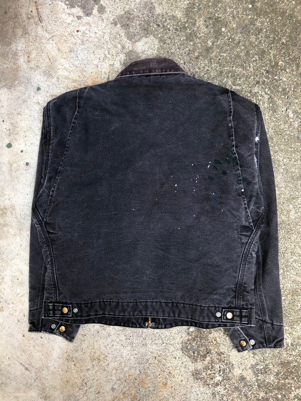 1990s Carhartt Faded Black Painted Lined Work Jacket (M)