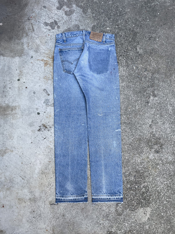 1980s Levi’s Painted Faded Blue 505 Released Hem (28X30)