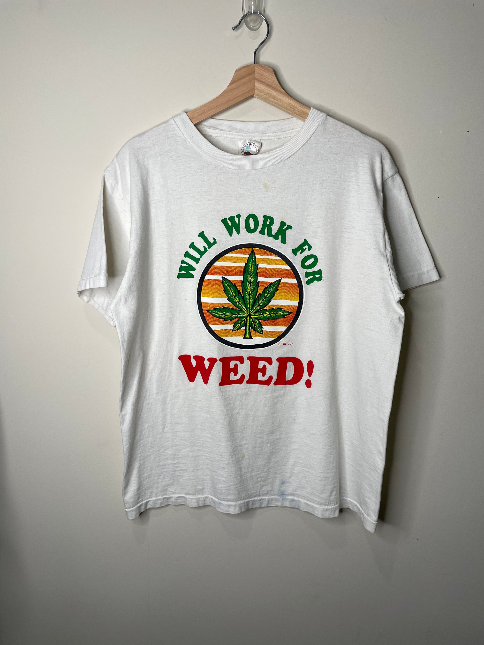 1990s “Will Work For Weed!” Tee (M)